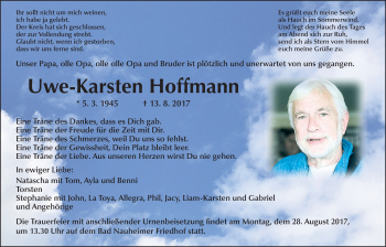Traueranzeige von Uwe-Karsten Hoffmann 
