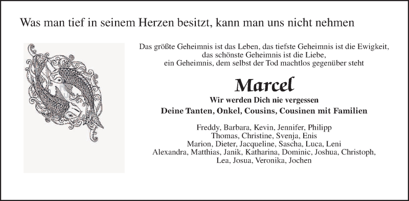  Traueranzeige für Marcel Luft vom 26.08.2017 aus Wetterauer Zeitung, Wetterauer Zeitung