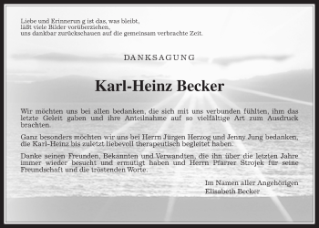 Traueranzeige von Karl-Heinz Becker von Wetterauer Zeitung, Wetterauer Zeitung