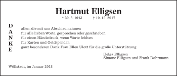 Traueranzeige von Hartmut Elligsen von Wetterauer Zeitung, Wetterauer Zeitung
