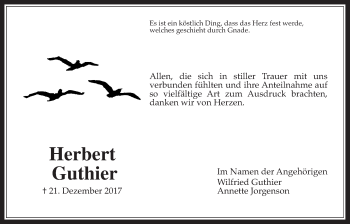 Traueranzeige von Herbert Guthier von Wetterauer Zeitung, Wetterauer Zeitung