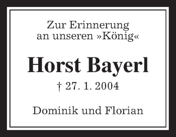 Traueranzeige von Horst Bayerl von Wetterauer Zeitung