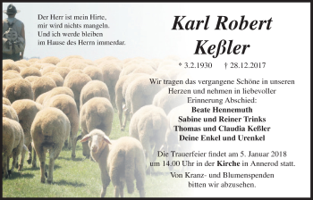 Traueranzeige von Karl Robert Keßler von Giessener Allgemeine, Alsfelder Allgemeine