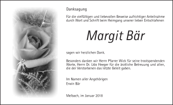 Traueranzeige von Margit Bär von Wetterauer Zeitung, Wetterauer Zeitung