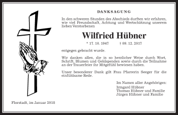 Traueranzeige von Wilfried Hübner von Wetterauer Zeitung, Wetterauer Zeitung