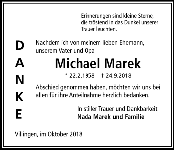 Traueranzeige von Michael Marek von Licher Wochenblatt, Licher Wochenblatt, Licher Wochenblatt