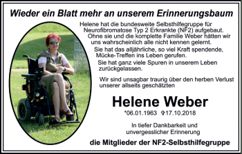 Traueranzeige von Helene Weber von Mücker Stimme