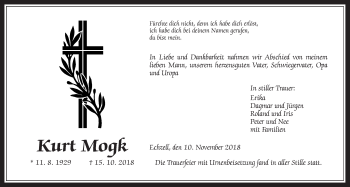 Traueranzeige von Kurt Mogk von Wetterauer Zeitung, Wetterauer Zeitung