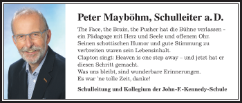 Traueranzeige von Peter Mayböhm von Wetterauer Zeitung, Wetterauer Zeitung