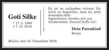 Traueranzeige von Goti Silke von Giessener Allgemeine, Alsfelder Allgemeine