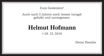 Traueranzeige von Helmut Hofmann von Wetterauer Zeitung, Wetterauer Zeitung