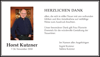 Traueranzeige von Horst Kutzner von Wetterauer Zeitung, Wetterauer Zeitung