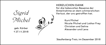 Traueranzeige von Sigrid Michel von Giessener Allgemeine, Alsfelder Allgemeine