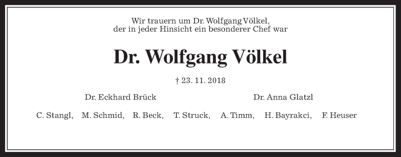  Traueranzeige für Wolfgang Völkel vom 08.12.2018 aus Giessener Allgemeine, Alsfelder Allgemeine
