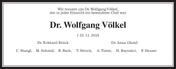 Traueranzeige von Wolfgang Völkel von Giessener Allgemeine, Alsfelder Allgemeine