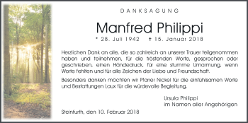 Traueranzeige von Manfred Philippi von Wetterauer Zeitung, Wetterauer Zeitung