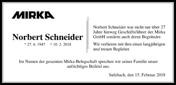Traueranzeige von Norbert Schneider von Wetterauer Zeitung, Wetterauer Zeitung