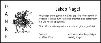 Traueranzeige von Jakob Nagel von Wetterauer Zeitung, Wetterauer Zeitung