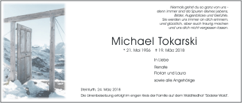Traueranzeige von Michael Tokarski von Wetterauer Zeitung, Wetterauer Zeitung