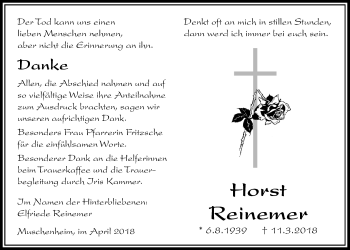 Traueranzeige von Horst Reinemer von Licher Wochenblatt, Licher Wochenblatt, Licher Wochenblatt