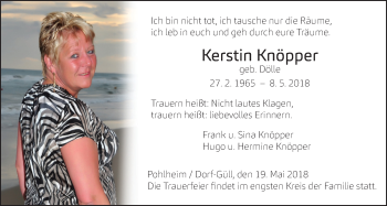 Traueranzeige von Kerstin Knöpper von Giessener Allgemeine, Alsfelder Allgemeine