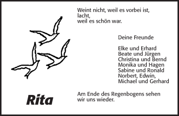 Traueranzeige von Rita Gabler von Giessener Allgemeine, Alsfelder Allgemeine