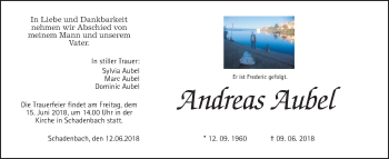 Traueranzeige von Andreas Aubel von Alsfelder Allgemeine