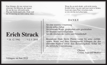 Traueranzeige von Erich Strack von Giessener Allgemeine, Alsfelder Allgemeine