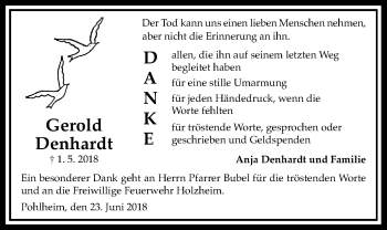 Traueranzeige von Gerold Denhardt von Giessener Allgemeine, Alsfelder Allgemeine