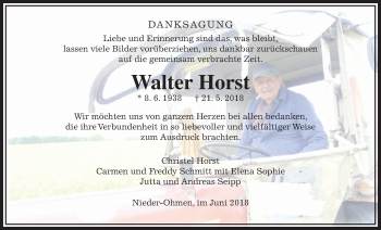 Traueranzeige von Walter Horst von Alsfelder Allgemeine