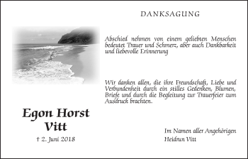 Traueranzeige von Egon Horst Vitt von Wetterauer Zeitung, Wetterauer Zeitung