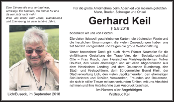 Traueranzeige von Gerhard Keil von Giessener Allgemeine, Alsfelder Allgemeine