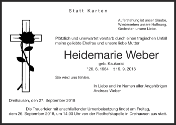 Traueranzeige von Heidemarie Weber von Giessener Allgemeine, Alsfelder Allgemeine
