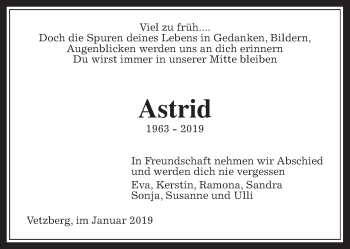 Traueranzeige von Astrid Balßer von Giessener Allgemeine, Alsfelder Allgemeine