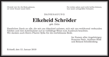 Traueranzeige von Elkeheid Schröder von Wetterauer Zeitung, Wetterauer Zeitung