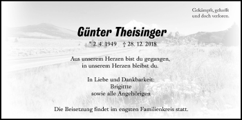 Traueranzeige von Günter Theisinger von Giessener Allgemeine, Alsfelder Allgemeine