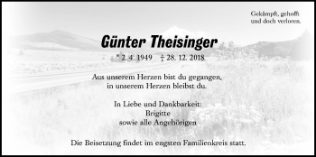 Traueranzeige von Günter Theisinger von Alsfelder Allgemeine, Giessener Allgemeine