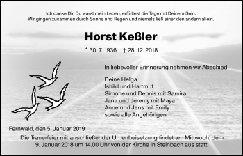 Traueranzeige von Horst Keßler von Giessener Allgemeine, Alsfelder Allgemeine