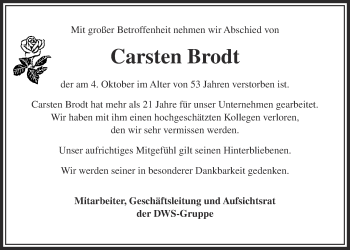 Traueranzeige von Carsten Brodt von Wetterauer Zeitung
