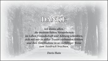 Traueranzeige von Danke  von Giessener Allgemeine, Alsfelder Allgemeine