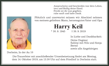 Traueranzeige von Harry Keil von Wetterauer Zeitung