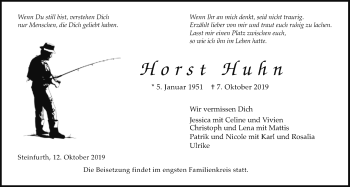 Traueranzeige von Horst Huhn von Wetterauer Zeitung