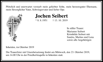 Traueranzeige von Jochen Seibert von Licher Wochenblatt