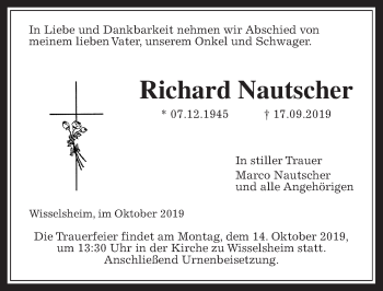 Traueranzeige von Richard Nautscher von Wetterauer Zeitung