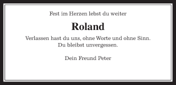 Traueranzeige von Roland Heil von Wetterauer Zeitung