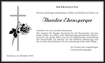Traueranzeige von Theodor Ehrnsperger von Wetterauer Zeitung