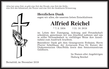 Traueranzeige von Alfried Reichel von Mücker Stimme