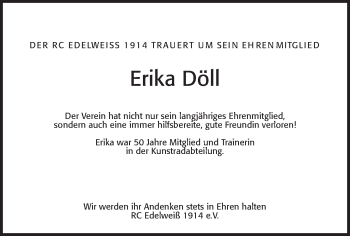 Traueranzeige von Erika Döll von Wetterauer Zeitung