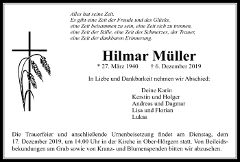 Traueranzeige von Hilmar Müller von Licher Wochenblatt