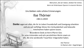 Traueranzeige von Ilse Thörner von Licher Wochenblatt